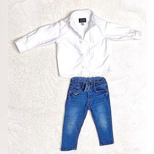BABY Children’s Place Classic Dress Shirt with Zara Jeans Bundle